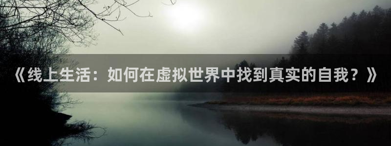 摩登7登录亡333OO：《线上生活：如何在虚拟世界中找到真实